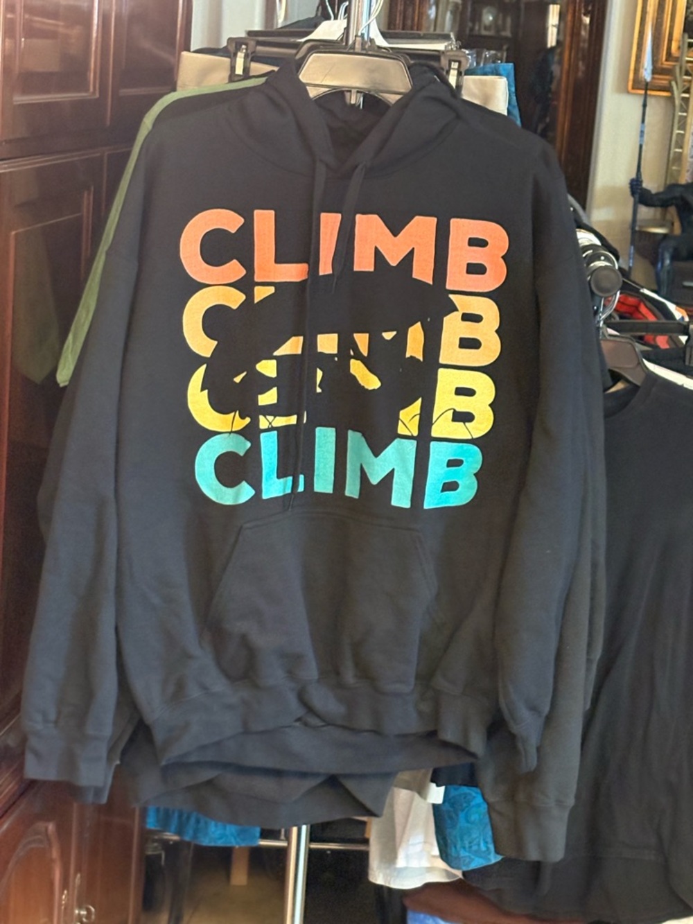 CLIMB Multicolor Graphic Black Hoodie - Men